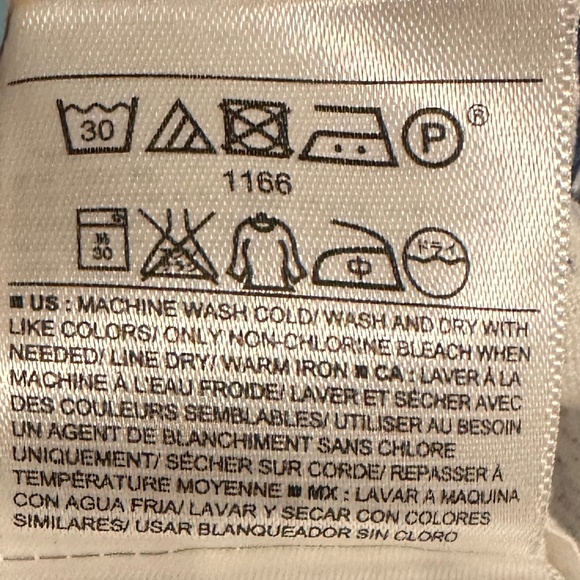 Fun vacation-print white and blue linen Old Navy dress WITH POCKETS, size M - Picture 7 of 7